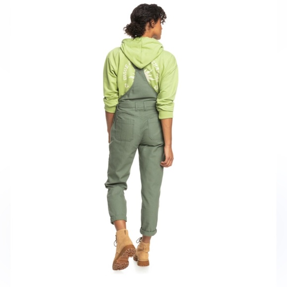 Roxy Eternal Change Green Dungarees Overalls Casual Boho - Picture 2 of 14